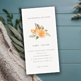 Minimaal Chic Oranje Boho Fauna Vow Renewal Invite Bedankkaart
