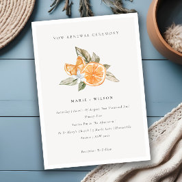 Minimaal Chic Oranje Boho Fauna Vow Renewal Invite Bedankkaart