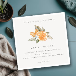 Minimaal Chic Oranje Boho Fauna Vow Renewal Invite Bedankkaart