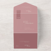 MINIMAAL CHIC SCANDI DUSKY ROOS PINK BLUSH WEDING ALL IN ONE UITNODIGING (Buitenkant)