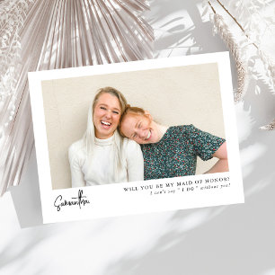 Minimaal Chic Script Photo Maid of Honor-voorstel