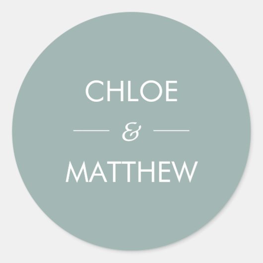 Minimaal chic stofblauw | Huwelijksdouane Ronde Sticker (Voorkant)