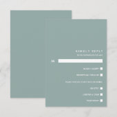 Minimaal chic stofblauw | RSVP Maaltijdkeuze (Voorkant / Achterkant)