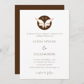 Minimaal Chic Vlinder Bruiloft Kaart (Voorkant / Achterkant)