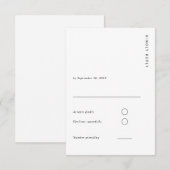 Minimaal & Chic Wit Modern Eenvoudig Huwelijk RSVP Kaartje (Voorkant / Achterkant)