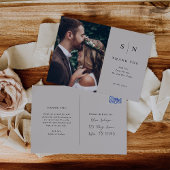 Minimaal Chic | Zachte grijs en zwarte foto bedank Briefkaart