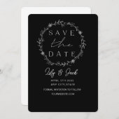 Minimaal Chic Zwart en Wit Save The Date (Voorkant / Achterkant)