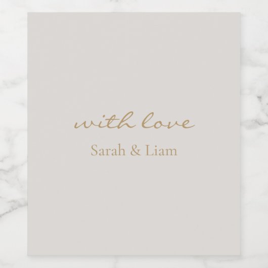 Minimaal & chique met liefdescadeau Favor Wijnlabe Wijn Etiket (Enkel label)