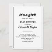 Minimaal chique zwart-wit elegant Baby shower Kaart (Voorkant)