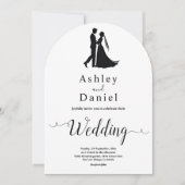 Minimaal chique | Zwart-Wit | Romantische bruiloft Kaart (Voorkant)