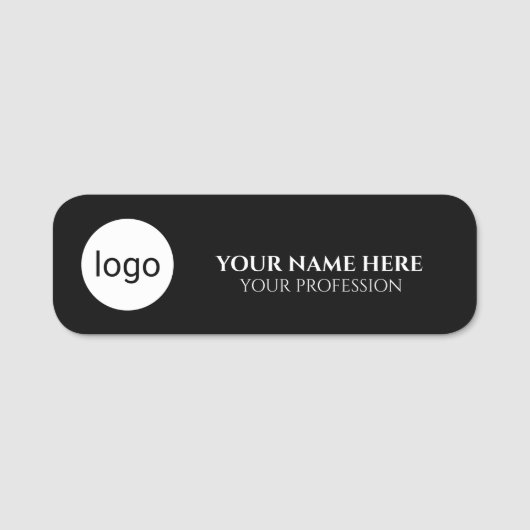 Minimaal cirkel logo embleem aangepaste logo naam naamplaatje (Voorkant)