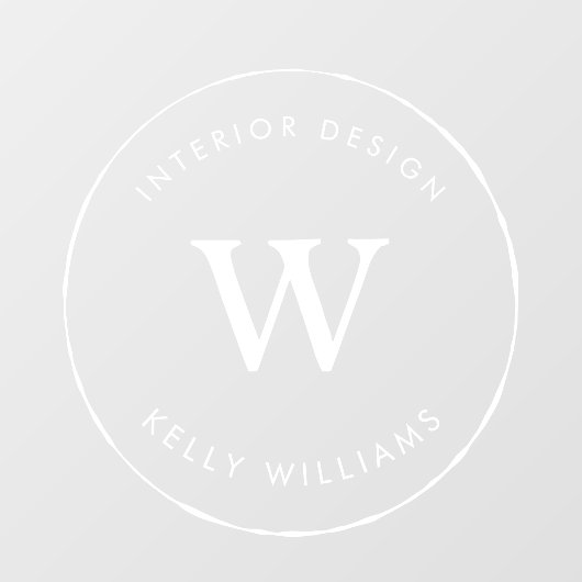 Minimaal Cirkel Zakelijk Monogram Branding Raamsticker (Vel)