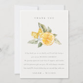 Minimaal Citrus Lemon Botanical Boho Fauna Wedding Bedankkaart (Voorkant)