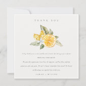 Minimaal Citrus Lemon Botanical Boho Fauna Wedding Bedankkaart (Voorkant)