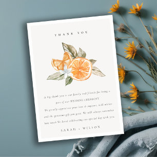 Minimaal citrusvruchten Oranje botanische boho Fau Bedankkaart