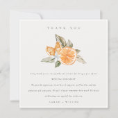 Minimaal citrusvruchten Oranje botanische boho Fau Bedankkaart (Voorkant)