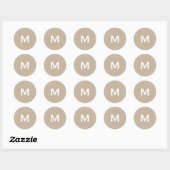 Minimaal Classic Block Monogram Ronde Sticker (Vel)
