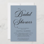 Minimaal Classic Dusty Blue Script-Vrijgezellenfee Kaart (Voorkant)