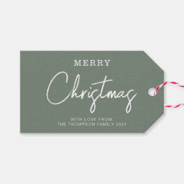 Minimaal Classic Green Kerstfeestay Gift-Labels Cadeaulabel
