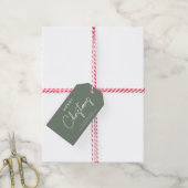 Minimaal Classic Green Kerstfeestay Gift-Labels Cadeaulabel (Met Touw)