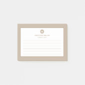 Minimaal Classic Monogram Lijnbeige Post-it® Notes (Voorkant)