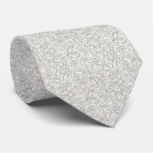 Minimaal continu lijn kunstpatroon stropdas (Opgerold)