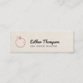 Minimaal cool Beige Red Apple leraar Mini Visitekaartje (Voorkant)