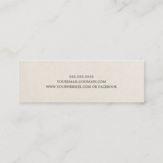 Minimaal cool Beige Red Apple leraar Mini Visitekaartje (Achterkant)