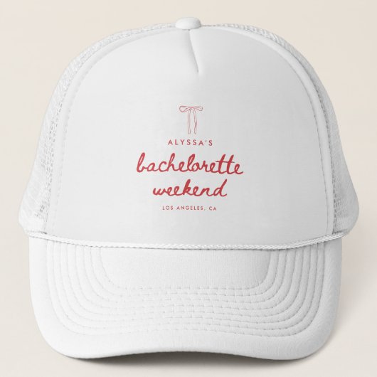 Minimaal Coquette Script Meisjesuitje Weekend Trucker Pet (Voorkant)