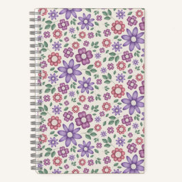 minimaal crème grillige bloempatroon notitieboek