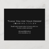Minimaal Cute Cake Logo Cookie Verzorgingsinstruct Bedankkaart (Achterkant)