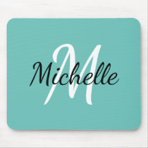 Minimaal Cute Light Blue Monogram Initiaal + Naam