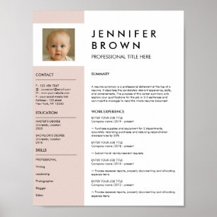 Minimaal cv met fotografie digitaal poster