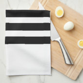 Minimaal Dachshund-silhouet - zwart op wit Theedoek (Quarter Fold)