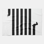 Minimaal Dachshund-silhouet - zwart op wit Theedoek (Horizontaal)