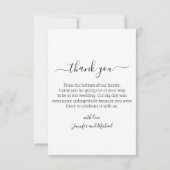 minimaal dank u 3 foto's collage bruiloft kaart (Achterkant)