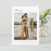 Minimaal Dank u Bruiloft Foto Aankondiging Kaart (Staand voorkant)