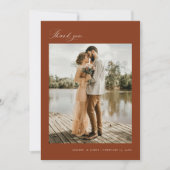 Minimaal Dank u Bruiloft Foto Aankondiging Kaart (Voorkant)