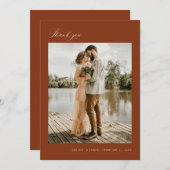 Minimaal Dank u Bruiloft Foto Aankondiging Kaart (Voorkant / Achterkant)