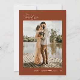 Minimaal Dank u Bruiloft Foto Aankondiging Kaart