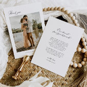 Minimaal Dank u Bruiloft Foto Aankondiging Kaart