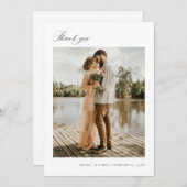 Minimaal Dank u Bruiloft Foto Aankondiging Kaart (Voorkant / Achterkant)