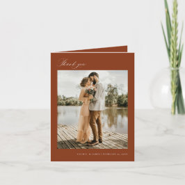 Minimaal Dank u Bruiloft Foto Nota Kaart