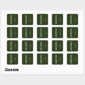 Minimaal DANKBAAR | Bosgroene Feestdagen Vierkante Sticker (Vel)