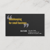 Minimaal Dark Bookeeping Service Visitekaartje (Voorkant)