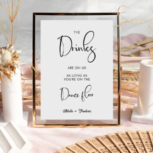 Minimaal de Drinken zijn op ons open bar bruiloft Poster
