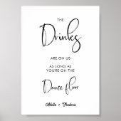 Minimaal de Drinken zijn op ons open bar bruiloft  Poster (Voorkant)