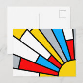 Minimaal de Stijl Retro Sun Ray-kleursamenstelling Briefkaart (Voorkant / Achterkant)