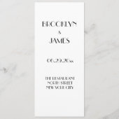 Minimaal deco menu voor de bruiloft (Achterkant)