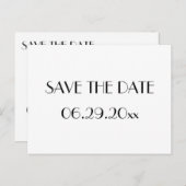 Minimaal Deco Wit Save the Date Briefkaart (Voorkant / Achterkant)